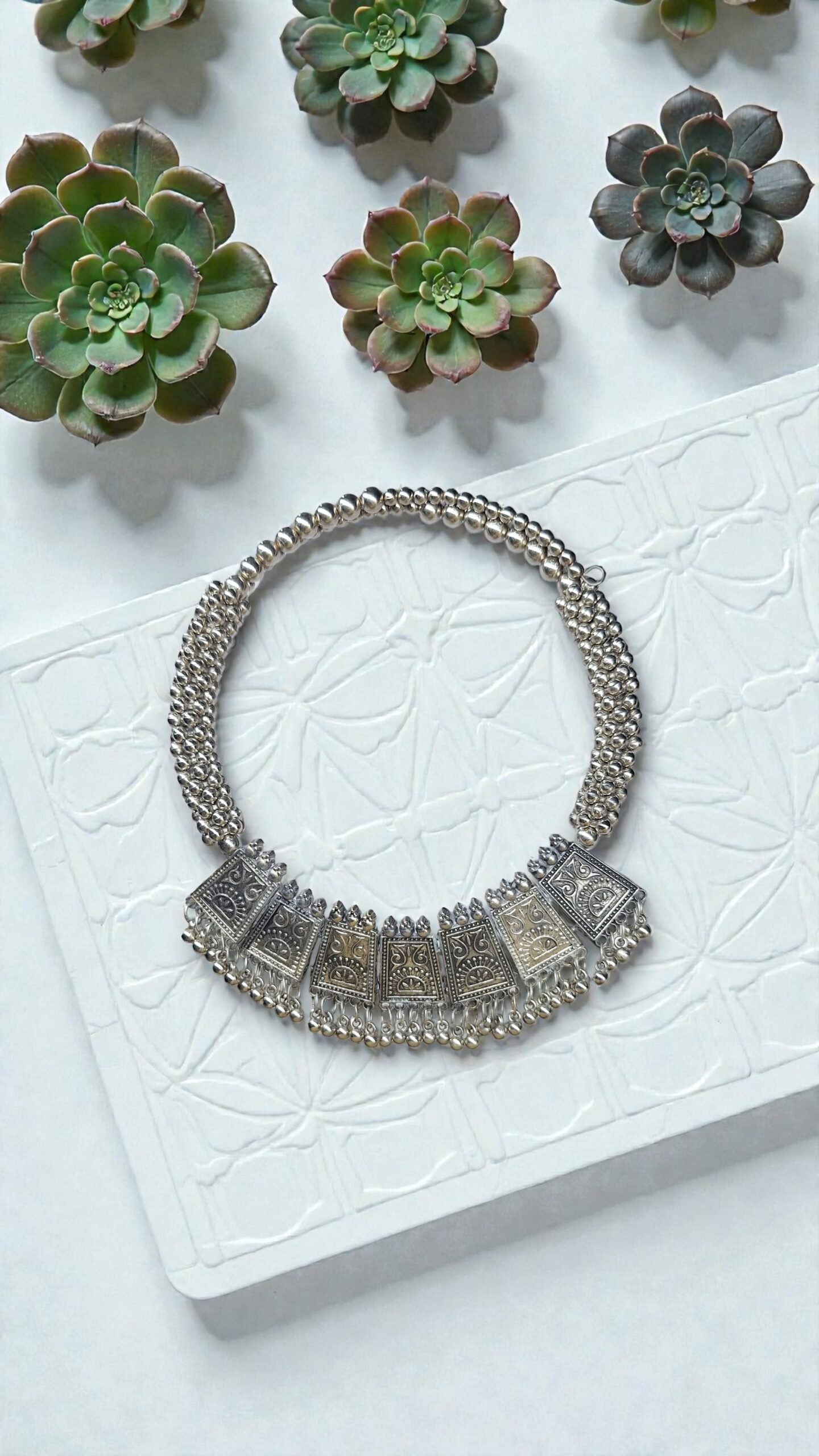 Viraasat Oxidised Beaded Choker - Image 6